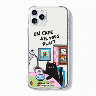 Un Cafe S'il Vous Plait Coffe Cat Phone Case