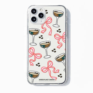 Espresso Martini Bows Clear Phone Case