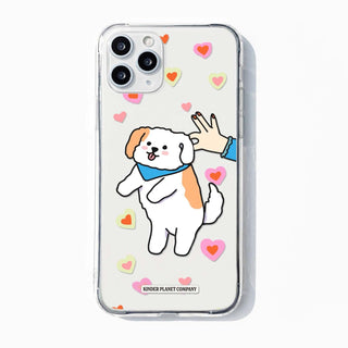 Cute Dog Heart Clear Phone Case