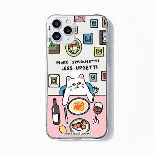 Spaghetti Upsetti Cat Phone Case Pink