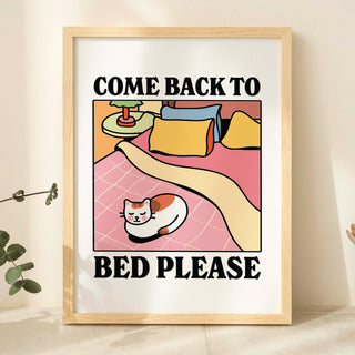 'Back to Bed' Cat Print