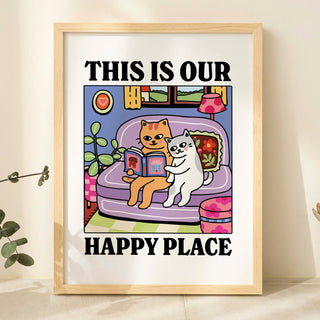 'Our Happy Place' Cat Print