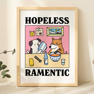 'Hopeless Ramentic' Pink Dog Print