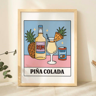 'Pina Colada' Recipe Cocktail Print