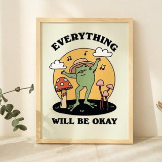 'Everything will be okay' Frog Print