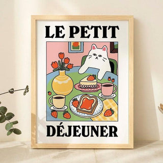 'Le petit dejeuner' Cat Print