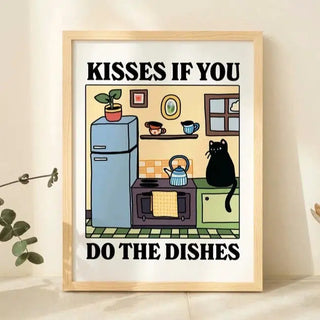 'Do the Dishes' Cat Print