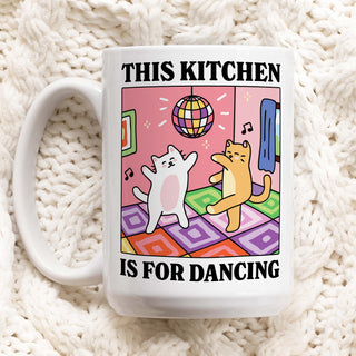 'This Kitchen is for Dancing' Cat Mug