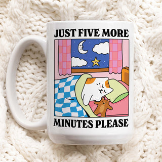 'Five more minutes please' Cat Mug