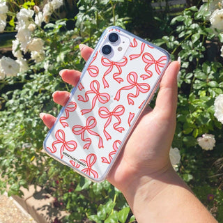 Pink & Red Ribbons Clear Phone Case