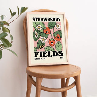 'Strawberry Fields' Cottagecore Print - Art Prints - Kinder Planet Company